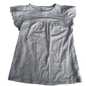 John Lewis Pink Eyelet Short Sleeve T-Shirt - Size 10